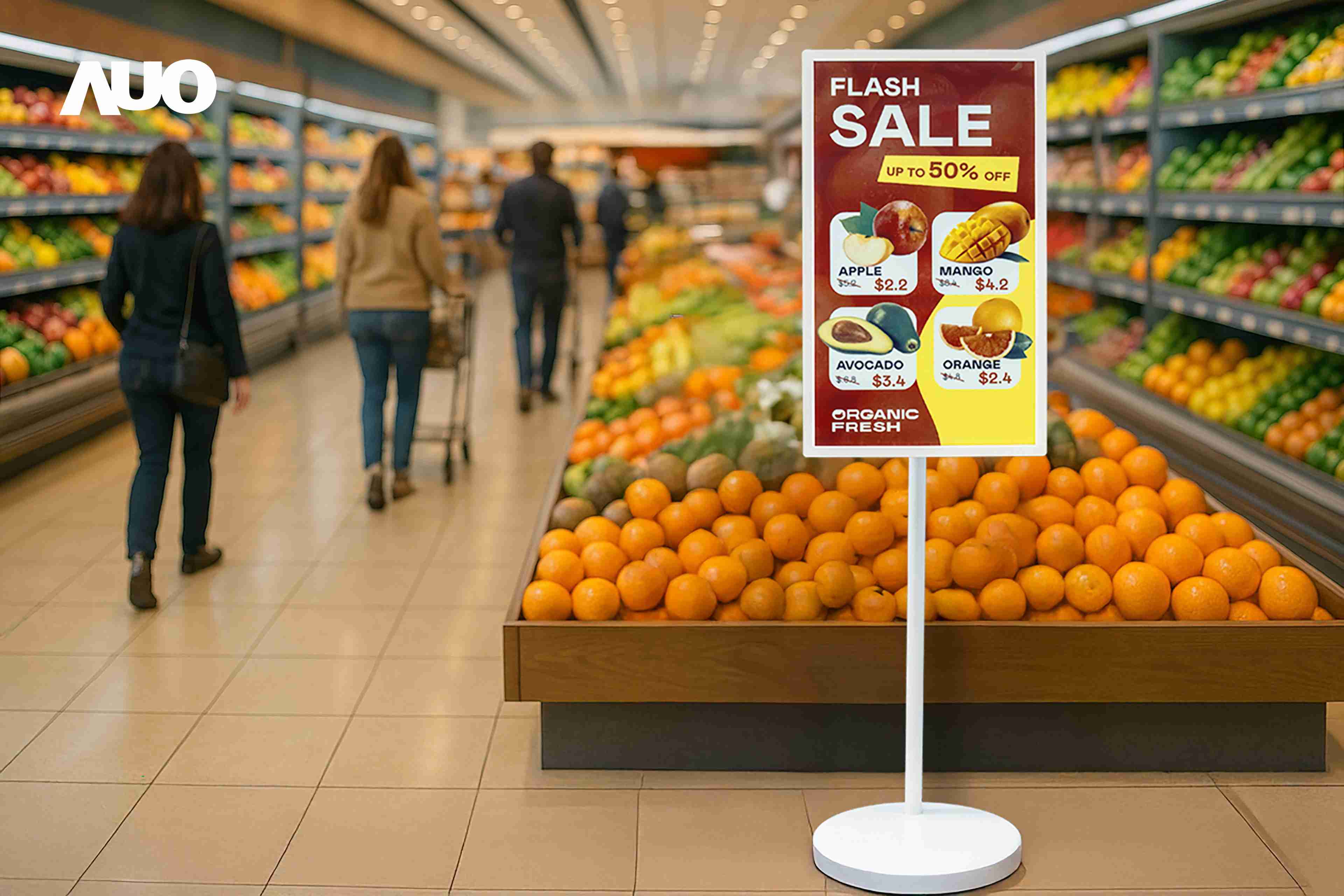 达擎首亮相低功耗、、全彩的〝aecoPost电子纸解决方案〞，，，，仅在更新画面时需要微量的电力驱动，，无需布建电线的便捷设计，，，使其可灵活应用、、、随意置放，，，，并可透过云端或行动装置app，，，，轻松管理及排程广告内容，，，晋升店头营销利器。。。